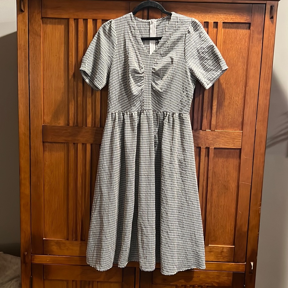 Black & White Checkered Dress with pockets